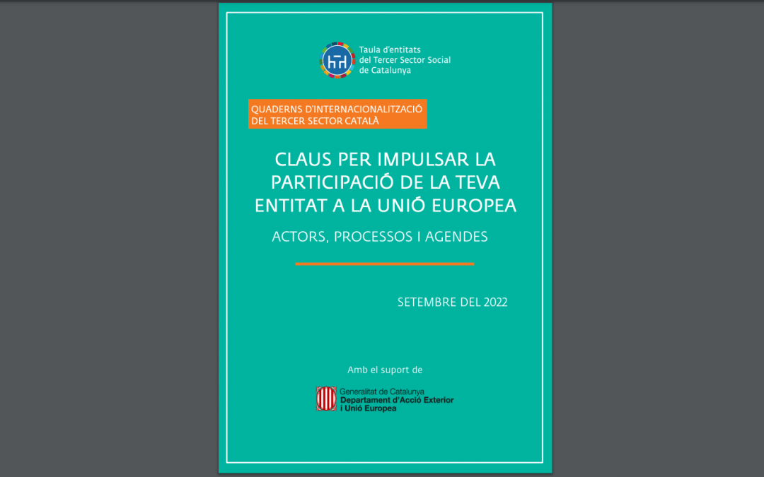 Publiquem el primer “Quadern d’internacionalització del tercer sector” centrat en la Unió Europea